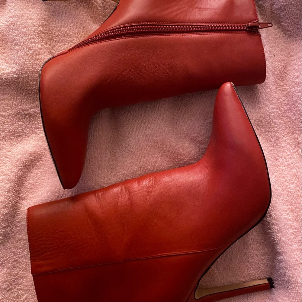 Aldo Chic Red Heeled Boots